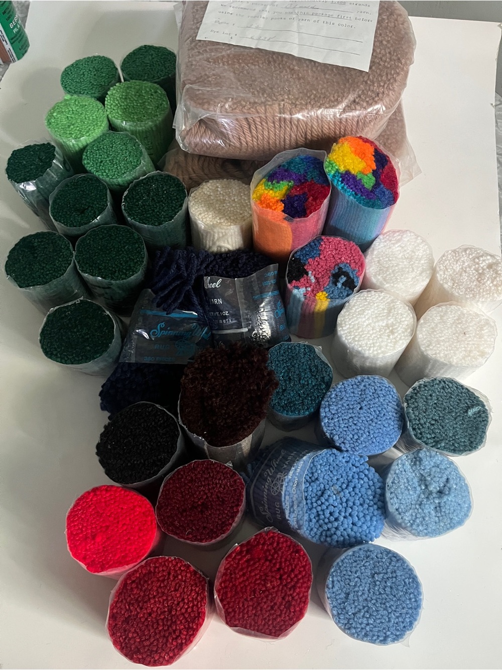 30+ vintage latch hook pre cut rug yarn acrylic assorted colors